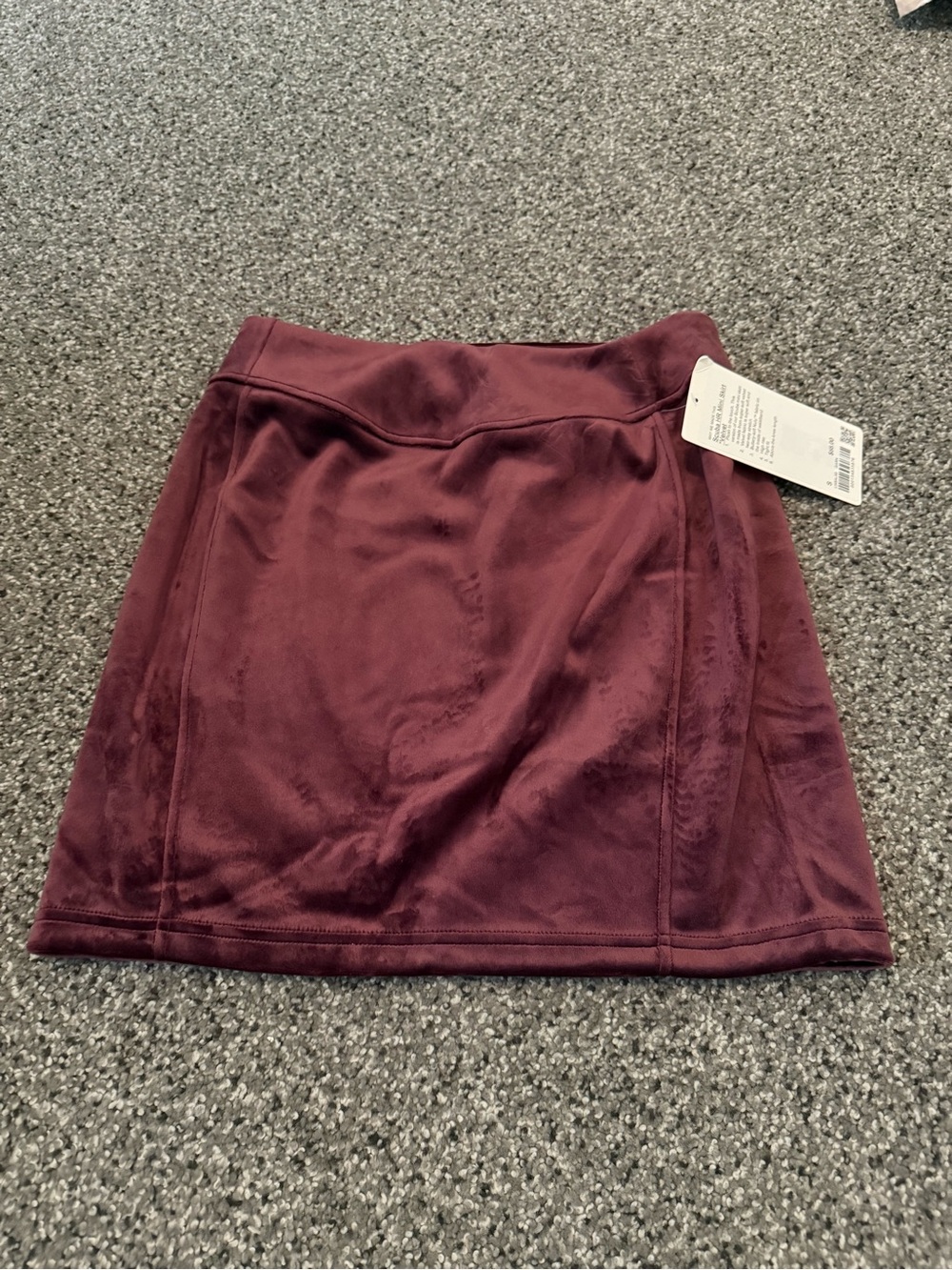 lululemon athletica Burgundy Velvet Mini Skirt